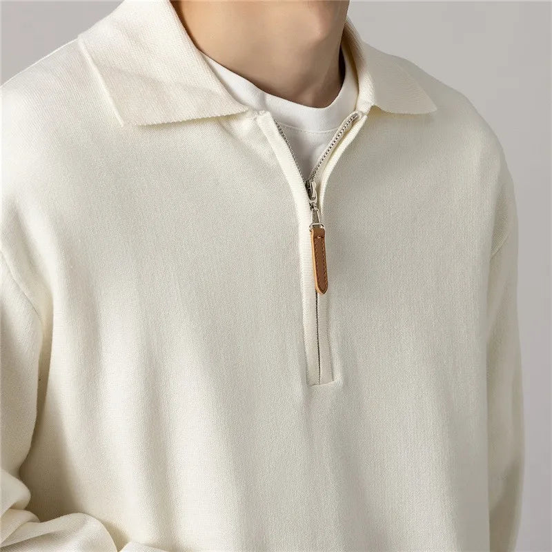 Luxury Knitted Polo Shirt for Casual Autumn Style