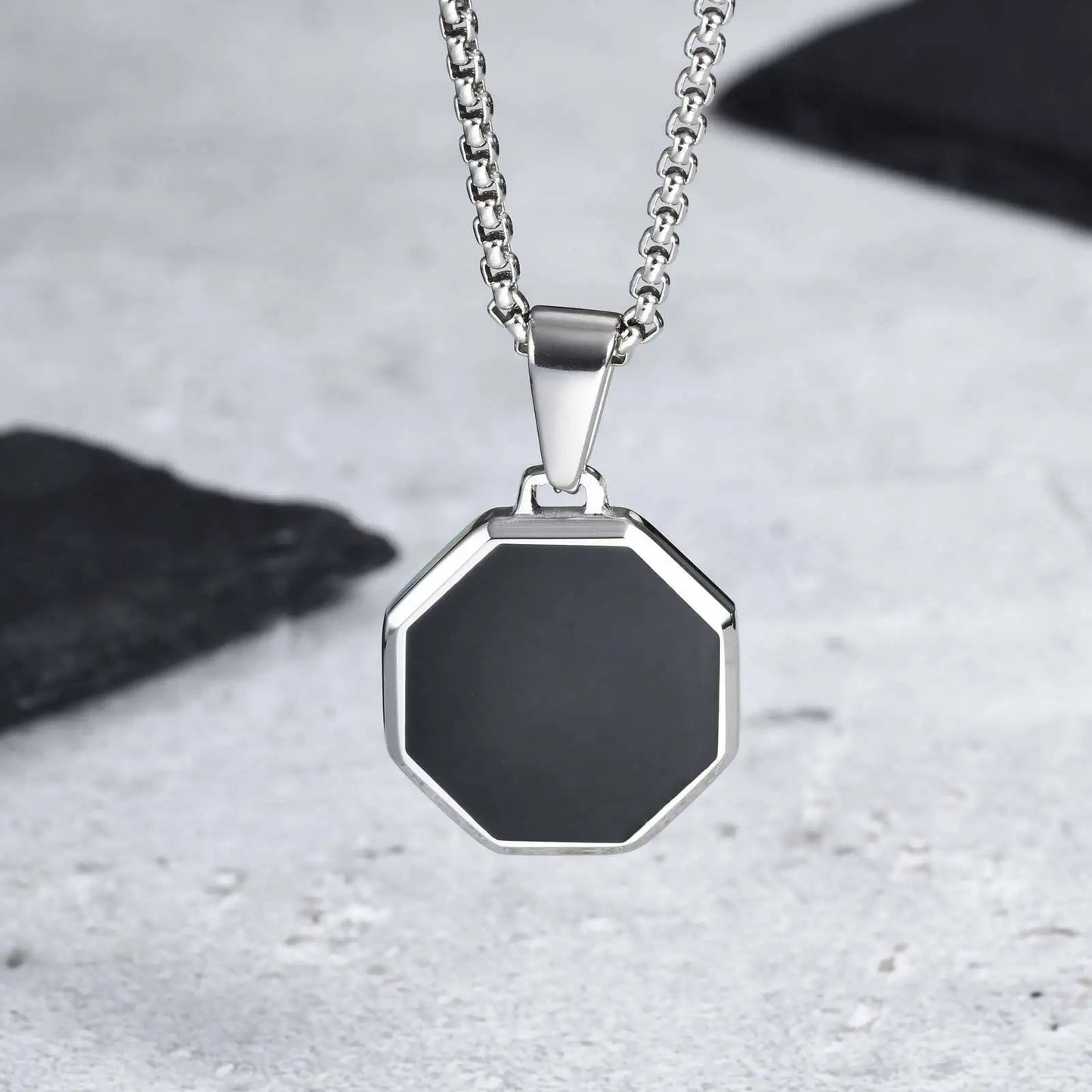 Waterproof Casual Black Enamel Necklaces for Men
