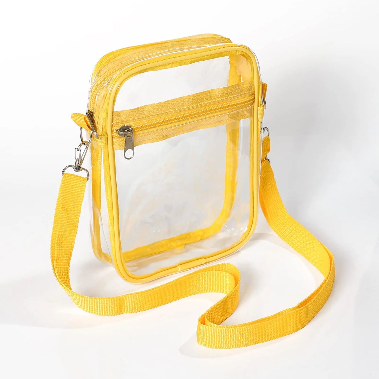 Women's Clear PVC Shoulder Bag – Stadium Approved Crossbody Bag with Front Pocket