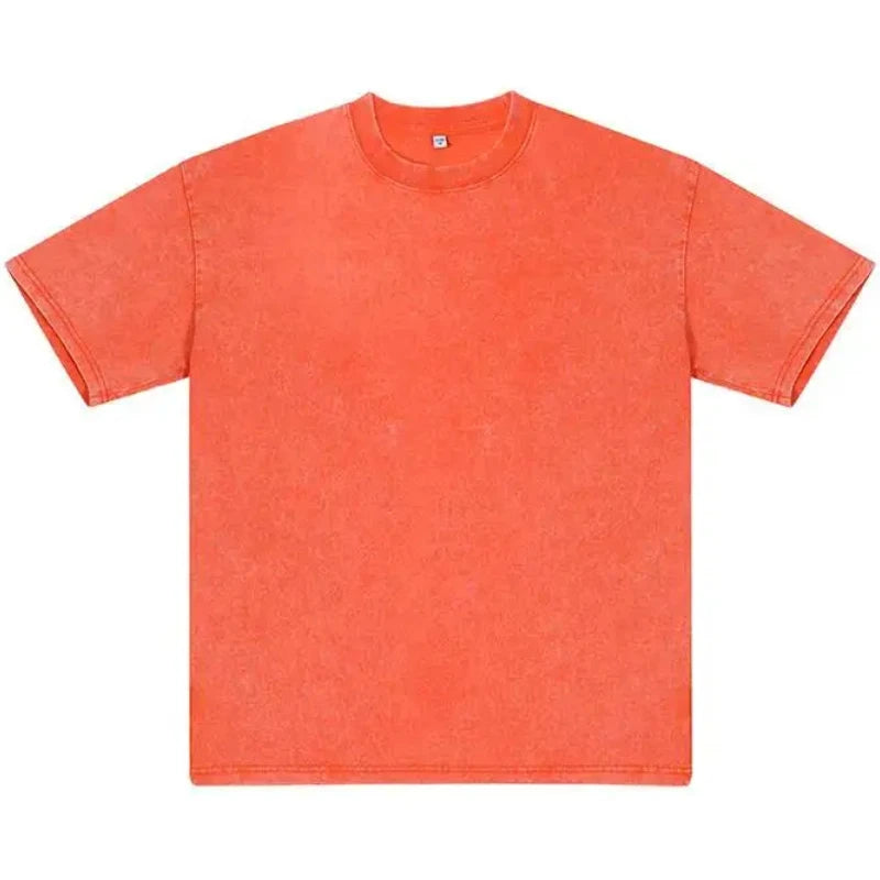Unisex Vintage Heavyweight Washed T-Shirt – Retro Oversized Cotton Tee