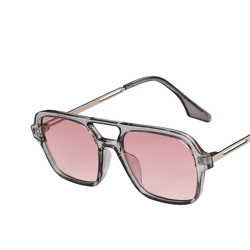 Chic Retro Double Bridges Sunglasses for Trendy Style and UV Protection