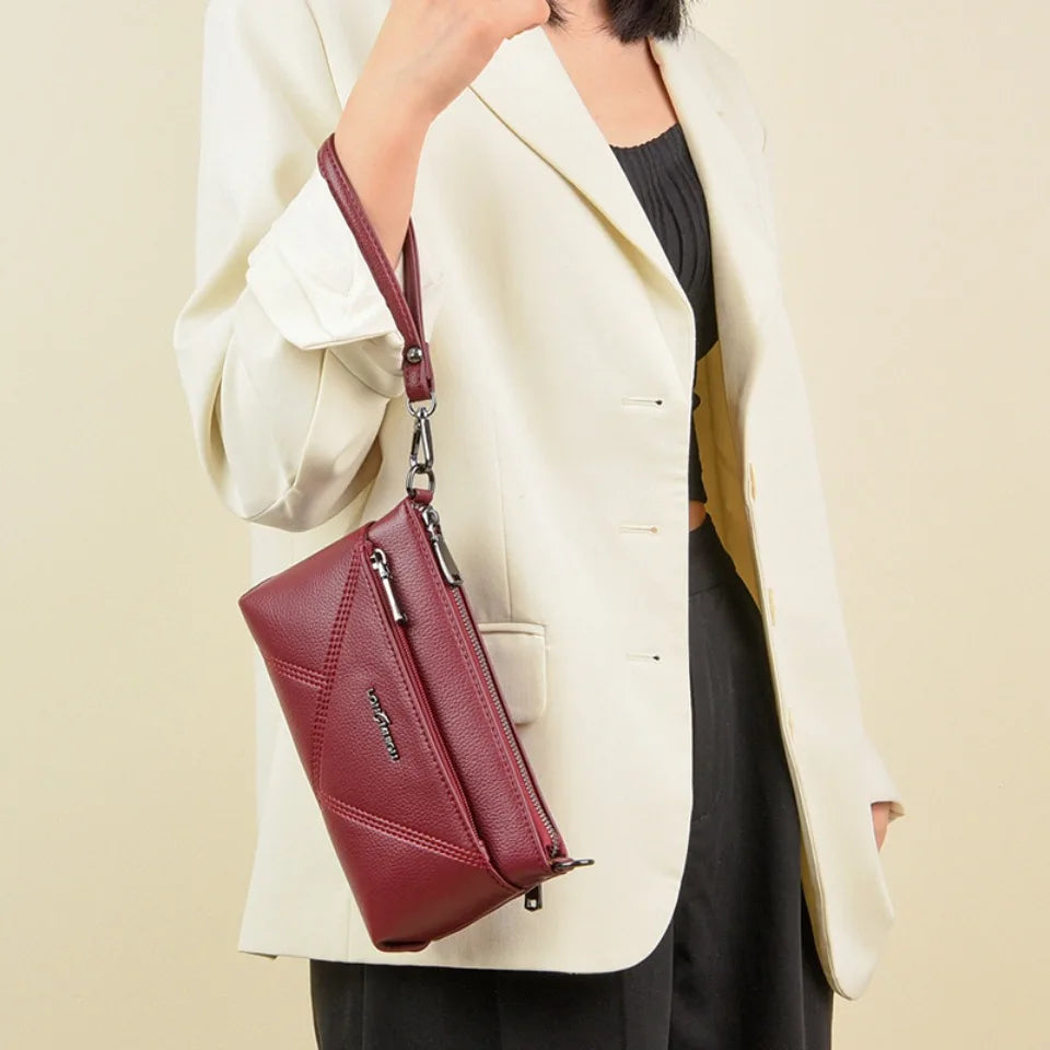 Small Crossbody PU Leather Bag – Solid Color Women’s Tote Shoulder Bag, Clutch Purse Handbag