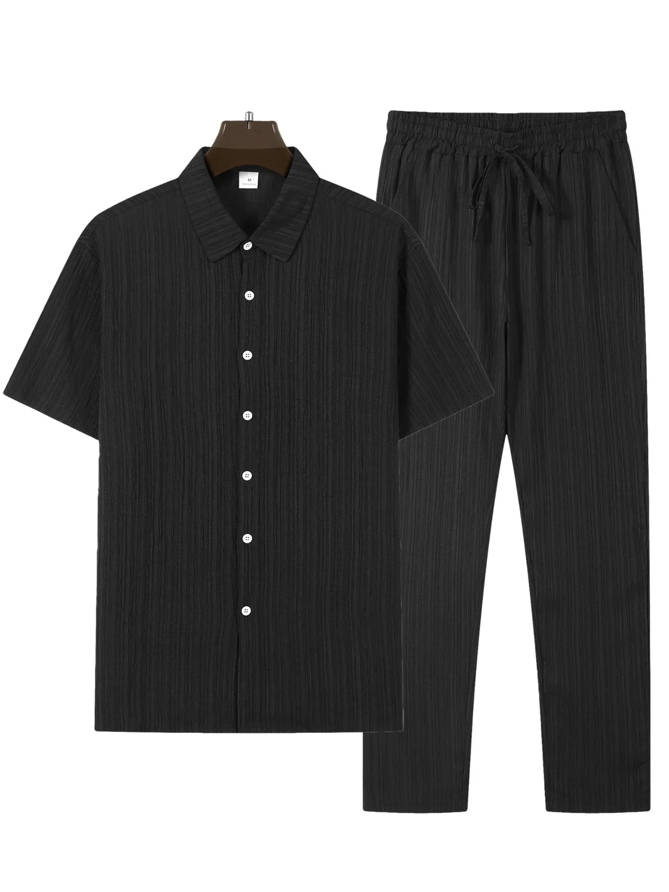 Men's Business Casual Shirt and Pants Set for Summer 2024