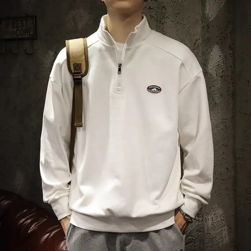 Spring Autumn Loose Long Sleeve Polo Shirts for Men