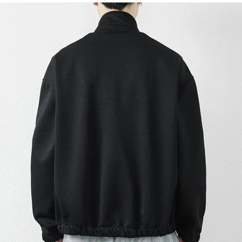 Japanese Men's Casual Long Sleeved Zipper Jacket 2024