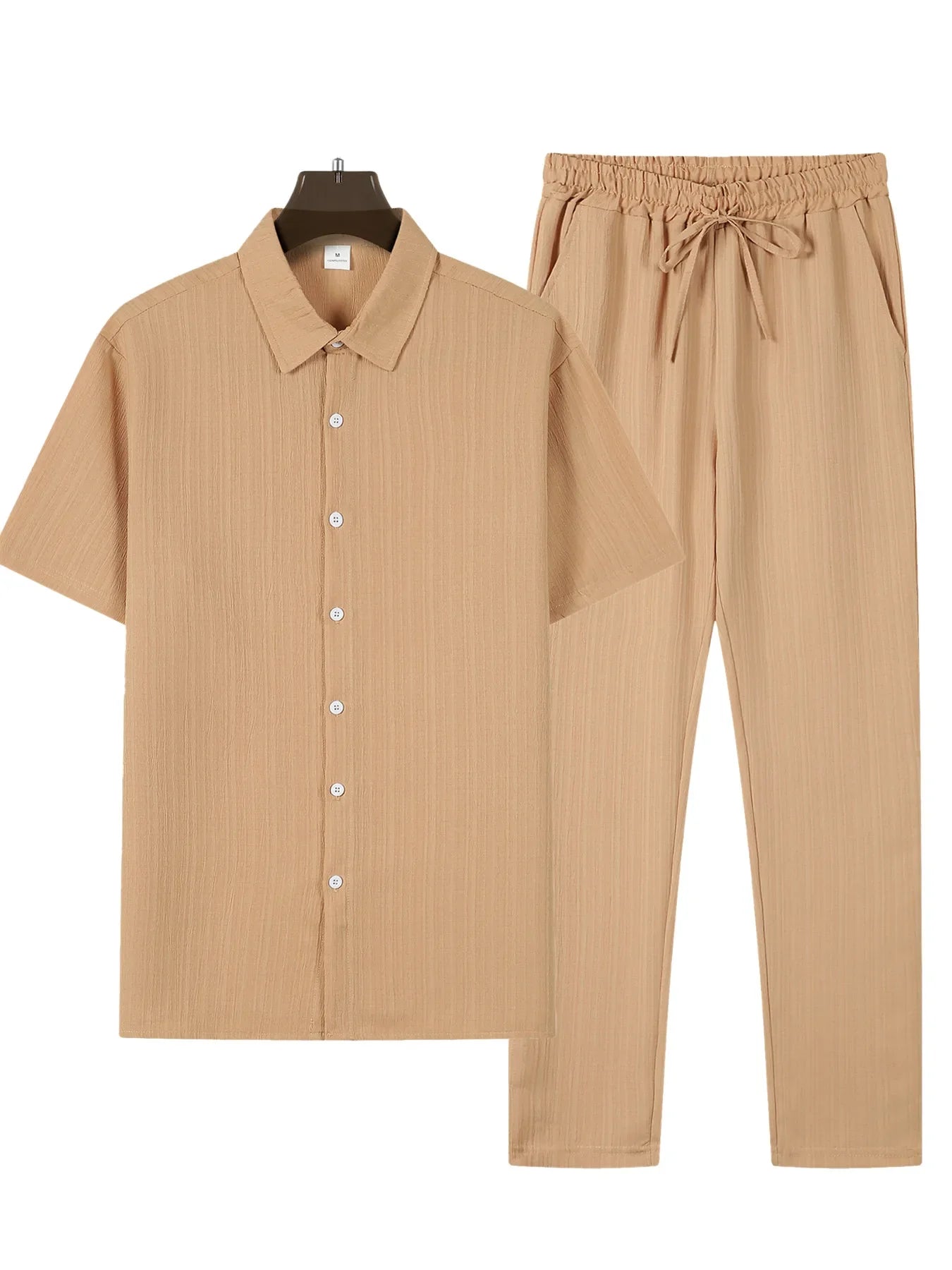 Men's Business Casual Shirt and Pants Set for Summer 2024