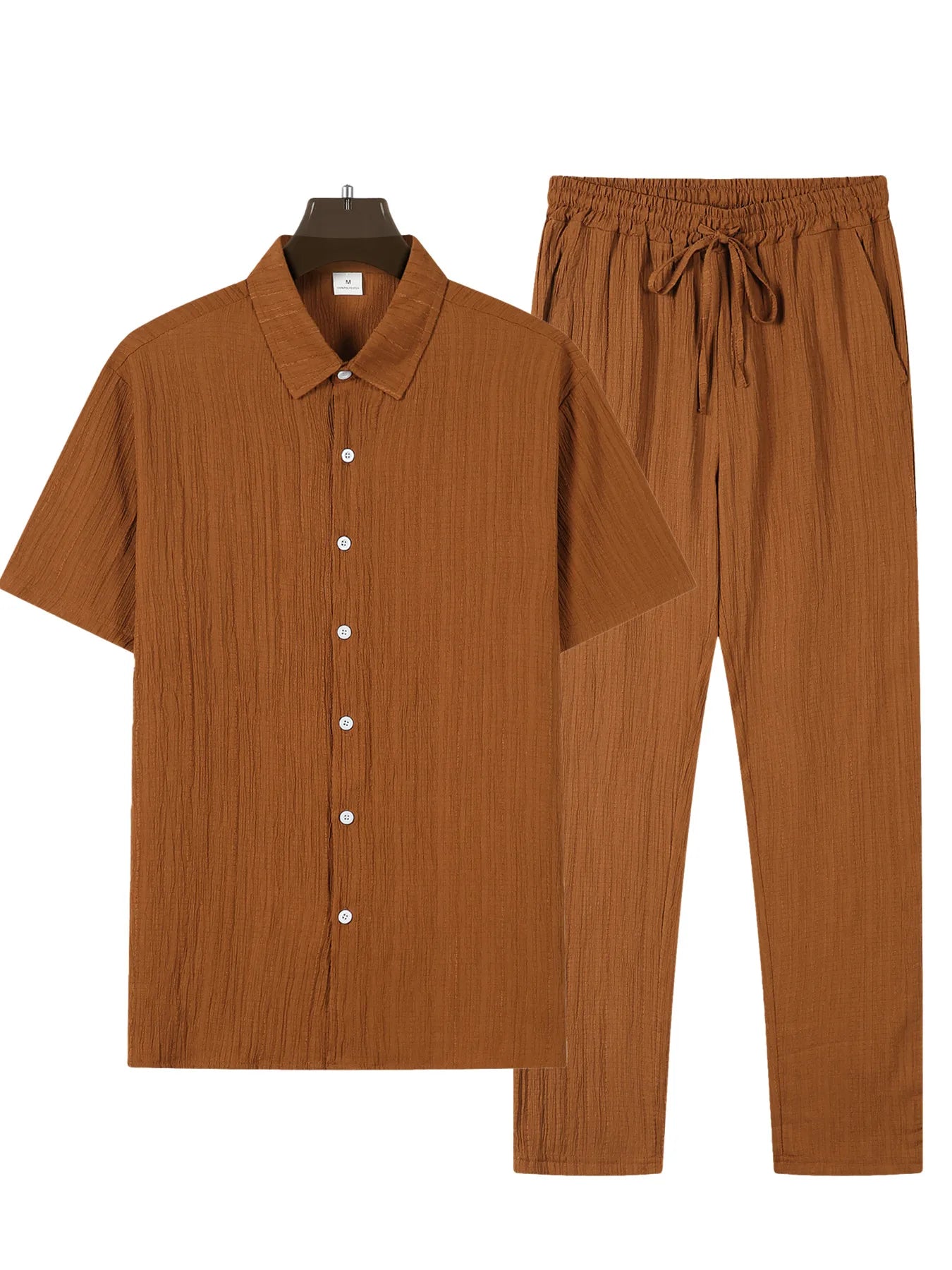 Men's Business Casual Shirt and Pants Set for Summer 2024