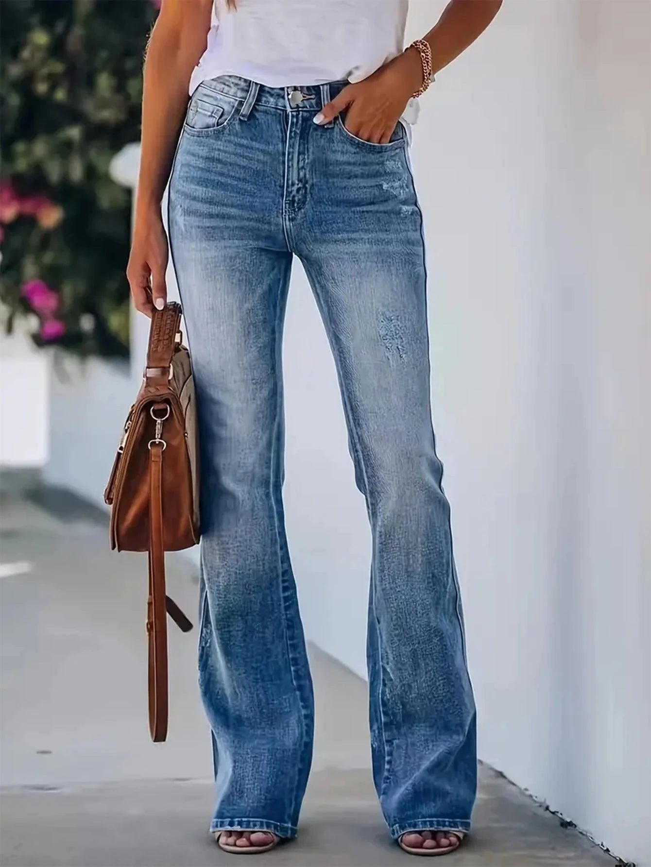 New Hot Women's Horn Jeans High Waist Slimming Fit