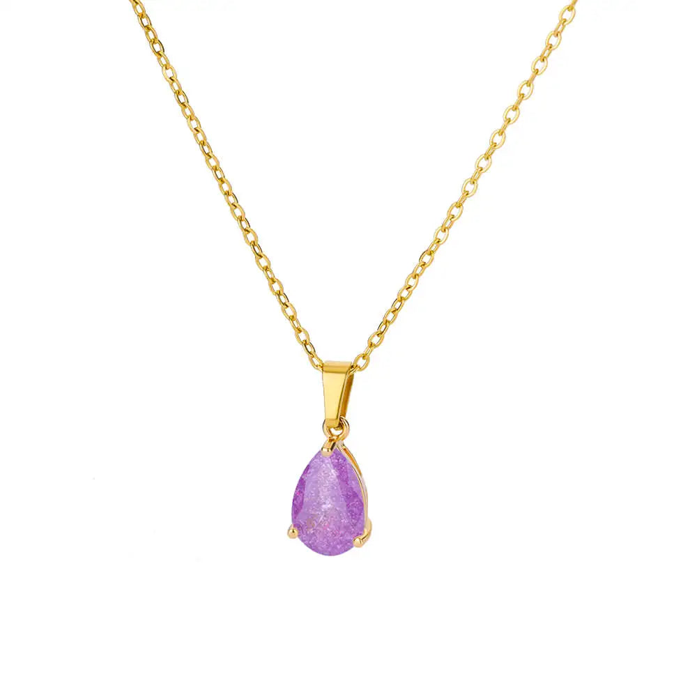 Elegant Zircon Teardrop Necklaces for Women Gift Jewelry