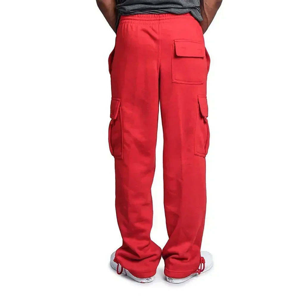 Men's Cargo Sweatpants Autumn Long Pants Loose Sport Fit Jogging Overalls Joggers Sweat Pocket Pants Cargo Trousers Streetwear