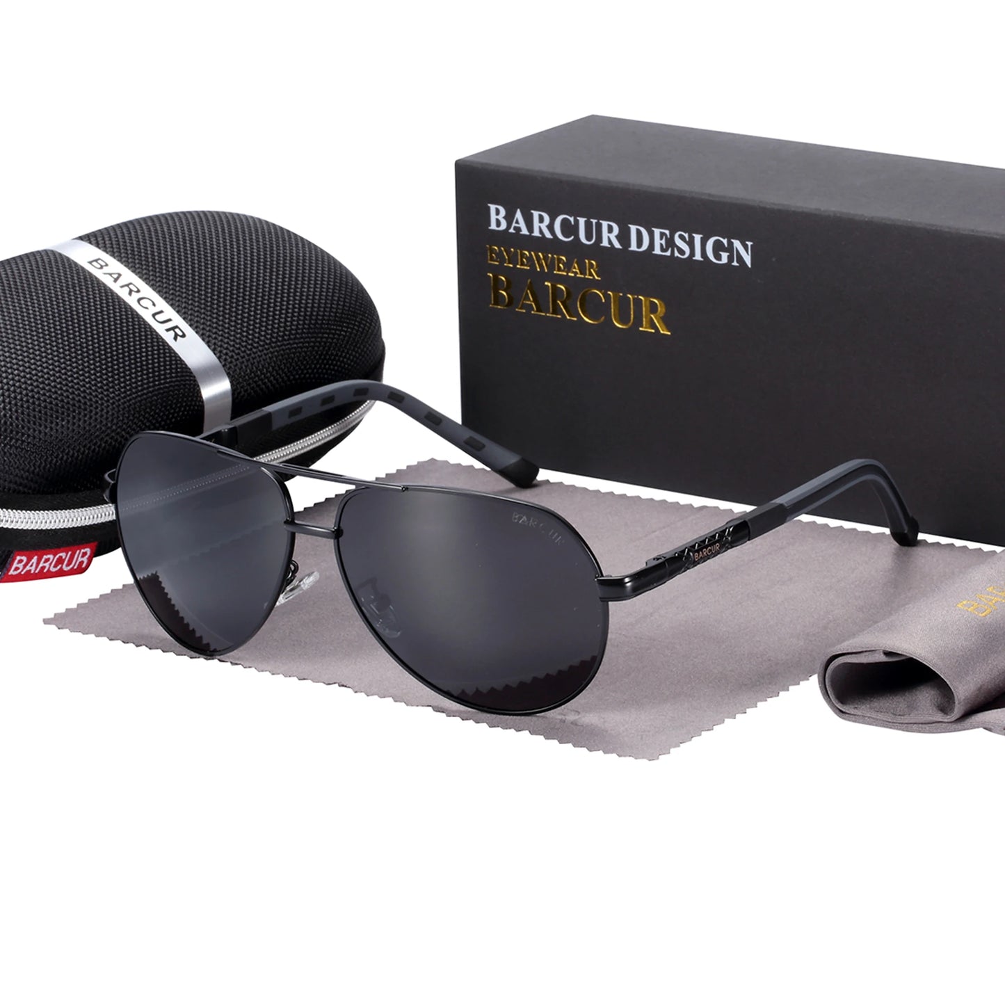 Stylish BARCUR Aluminum Vintage Polarized Sunglasses for Men