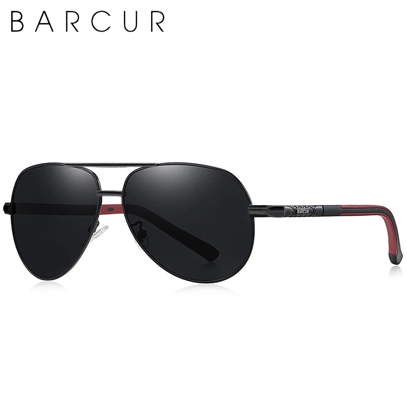 Stylish BARCUR Aluminum Vintage Polarized Sunglasses for Men