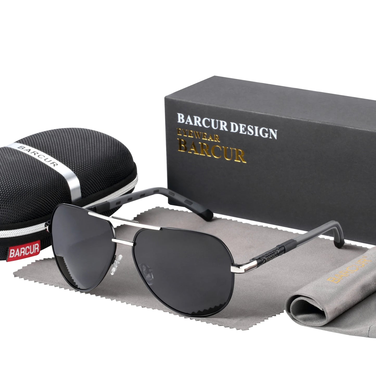 Stylish BARCUR Aluminum Vintage Polarized Sunglasses for Men