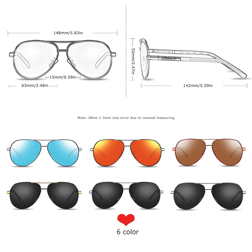 Stylish BARCUR Aluminum Vintage Polarized Sunglasses for Men
