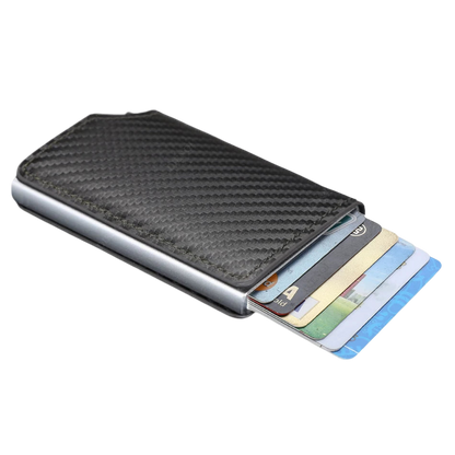 a close up of a wallet on a black background