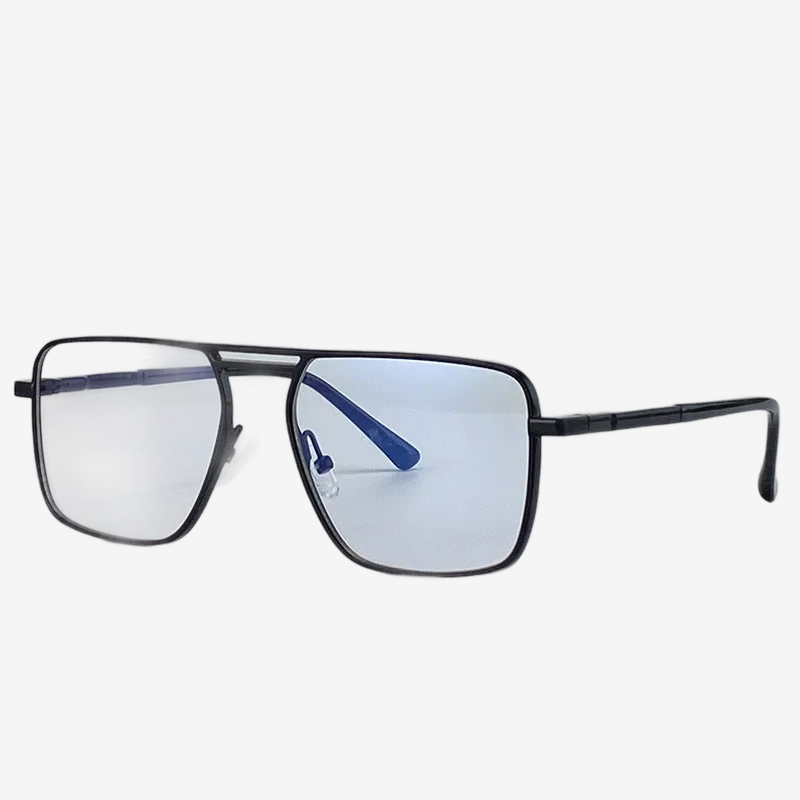 a pair of glasses sitting on top of a white surface