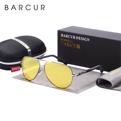 Stylish BARCUR Aluminum Vintage Polarized Sunglasses for Men