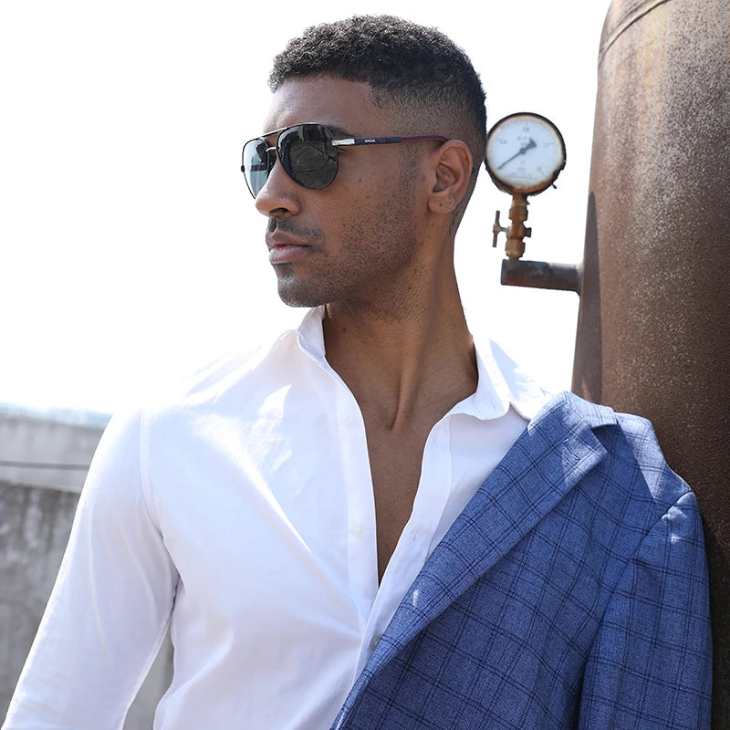 Stylish BARCUR Aluminum Vintage Polarized Sunglasses for Men