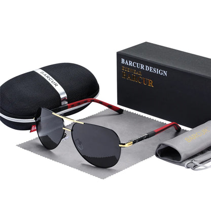 Stylish BARCUR Aluminum Vintage Polarized Sunglasses for Men