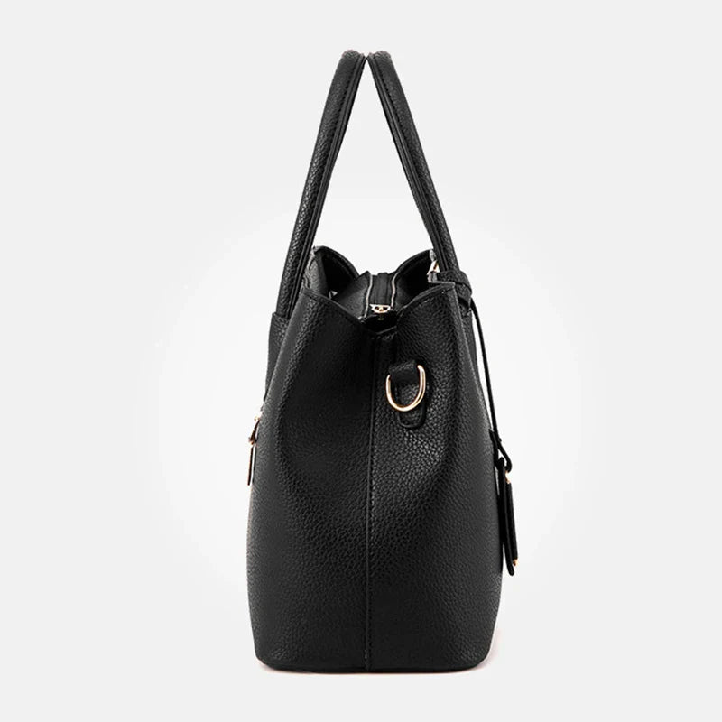Women’s PU Leather Square Handbag – Stylish Large Tote & Crossbody Shoulder Bag