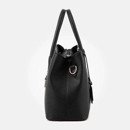 Women’s PU Leather Square Handbag – Stylish Large Tote & Crossbody Shoulder Bag