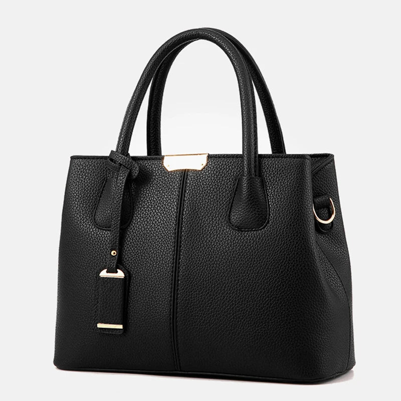 Women’s PU Leather Square Handbag – Stylish Large Tote & Crossbody Shoulder Bag