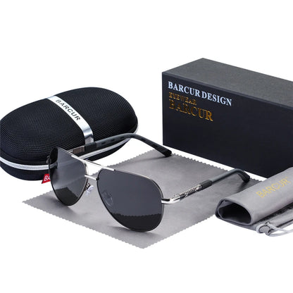 Stylish BARCUR Aluminum Vintage Polarized Sunglasses for Men