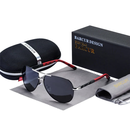 Stylish BARCUR Aluminum Vintage Polarized Sunglasses for Men
