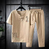 2024 Summer Casual Chinese Style Cotton Linen Suit Set