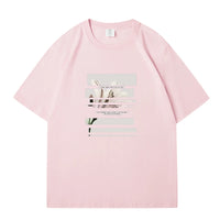 WAVLATII Women's Casual Dark Grey Flower Printed T-Shirt