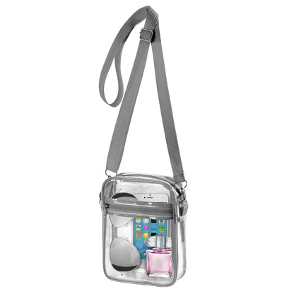 Women's Clear PVC Shoulder Bag – Stadium Approved Crossbody Bag with Front Pocket