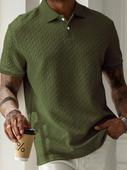Stylish Mens Textured Polo Shirts for Spring Summer Fashion