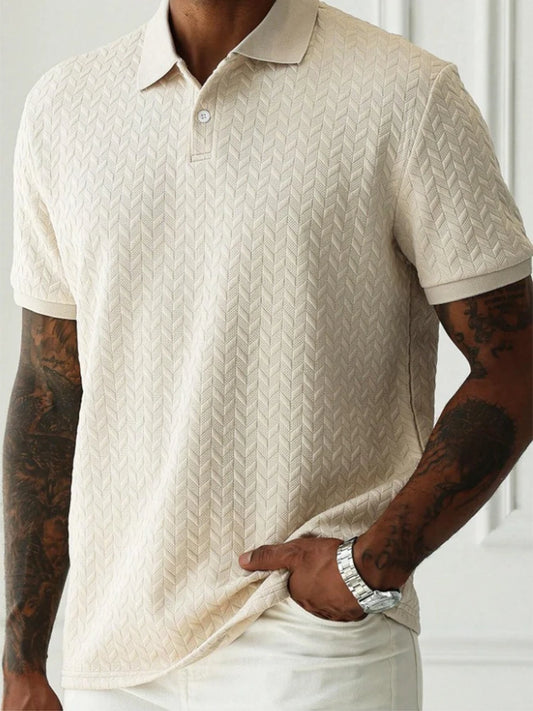 Stylish Mens Textured Polo Shirts for Spring Summer Fashion