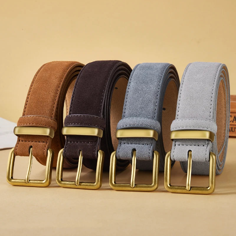 Fashion Suede Cowhide Women's Belts - Stylish Genuine Leather Girdle