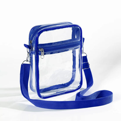 Women's Clear PVC Shoulder Bag – Stadium Approved Crossbody Bag with Front Pocket