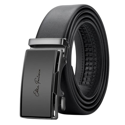 Genuine Leather Belt for Men with Durable Metal Buckle