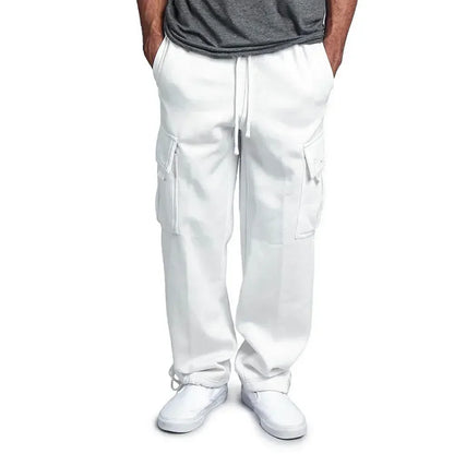 Men's Cargo Sweatpants Autumn Long Pants Loose Sport Fit Jogging Overalls Joggers Sweat Pocket Pants Cargo Trousers Streetwear