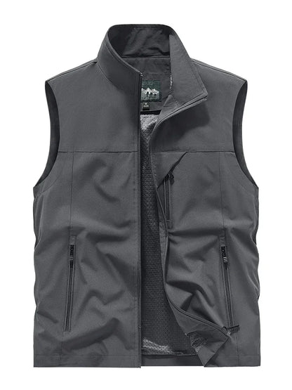 Summer Vest Men's Work Vest Large Size Golf Sleeveless Jacket Tactical windbreaker Hunting Camping Fishing waterproof Coat Parka