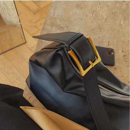 Vintage PU Leather Boston Bag – Stylish Pillow Design, Large-Capacity Tote & Crossbody Handbag