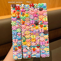 Charming 50 Cartoon Cute Styles Rubber Bands For Daily Use