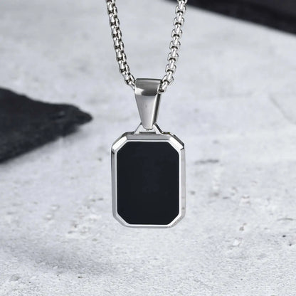 Waterproof Casual Black Enamel Necklaces for Men