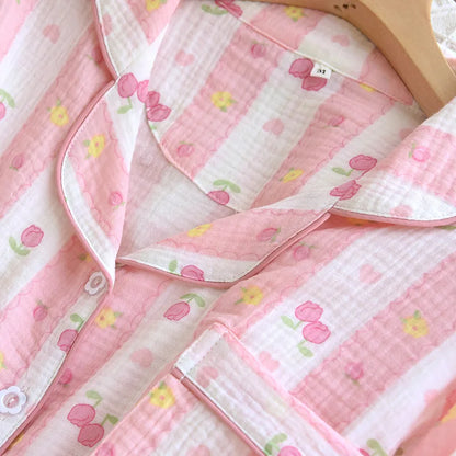 2025 New Spring Women's Pajama Set 100% Cotton Comfort