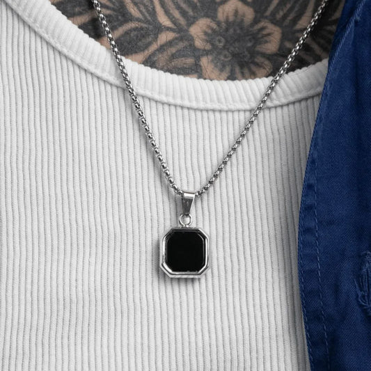 Waterproof Casual Black Enamel Necklaces for Men