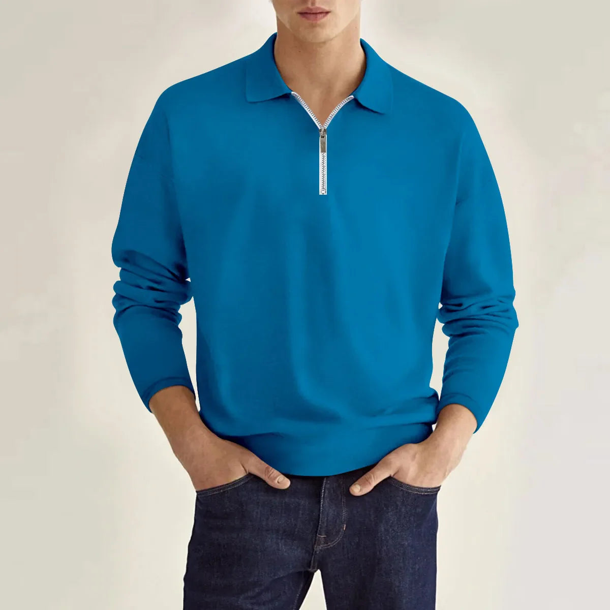 Men's Simple Solid Color Polo Shirts for Casual Comfort