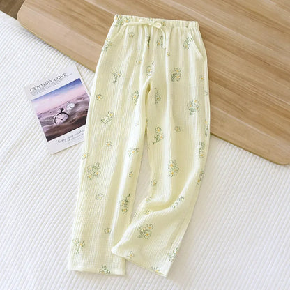 2025 Japanese Women's 100% Cotton Pajama Pants for Comfort