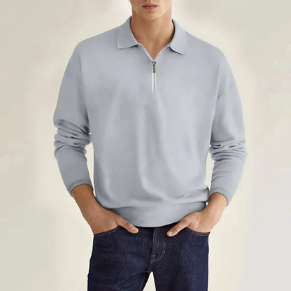 Men's Simple Solid Color Polo Shirts for Casual Comfort