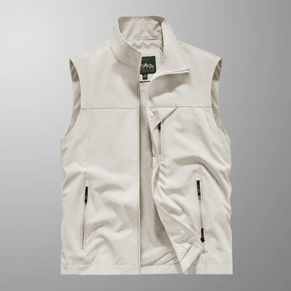 Summer Vest Men's Work Vest Large Size Golf Sleeveless Jacket Tactical windbreaker Hunting Camping Fishing waterproof Coat Parka