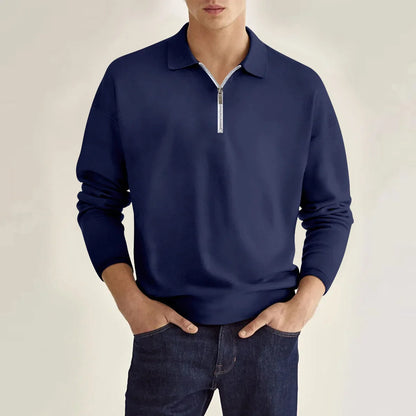 Men's Simple Solid Color Polo Shirts for Casual Comfort
