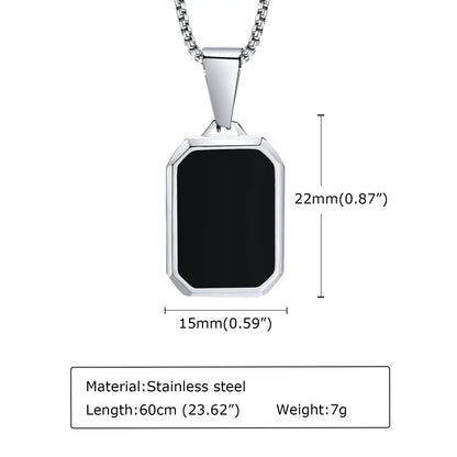 Trendy Pendant Necklaces for Men with Square Natural Stone