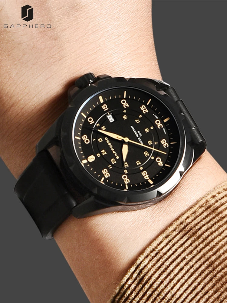 SAPPHERO Men Watch Luxury Quartz Waterproof Gift Wristwatch